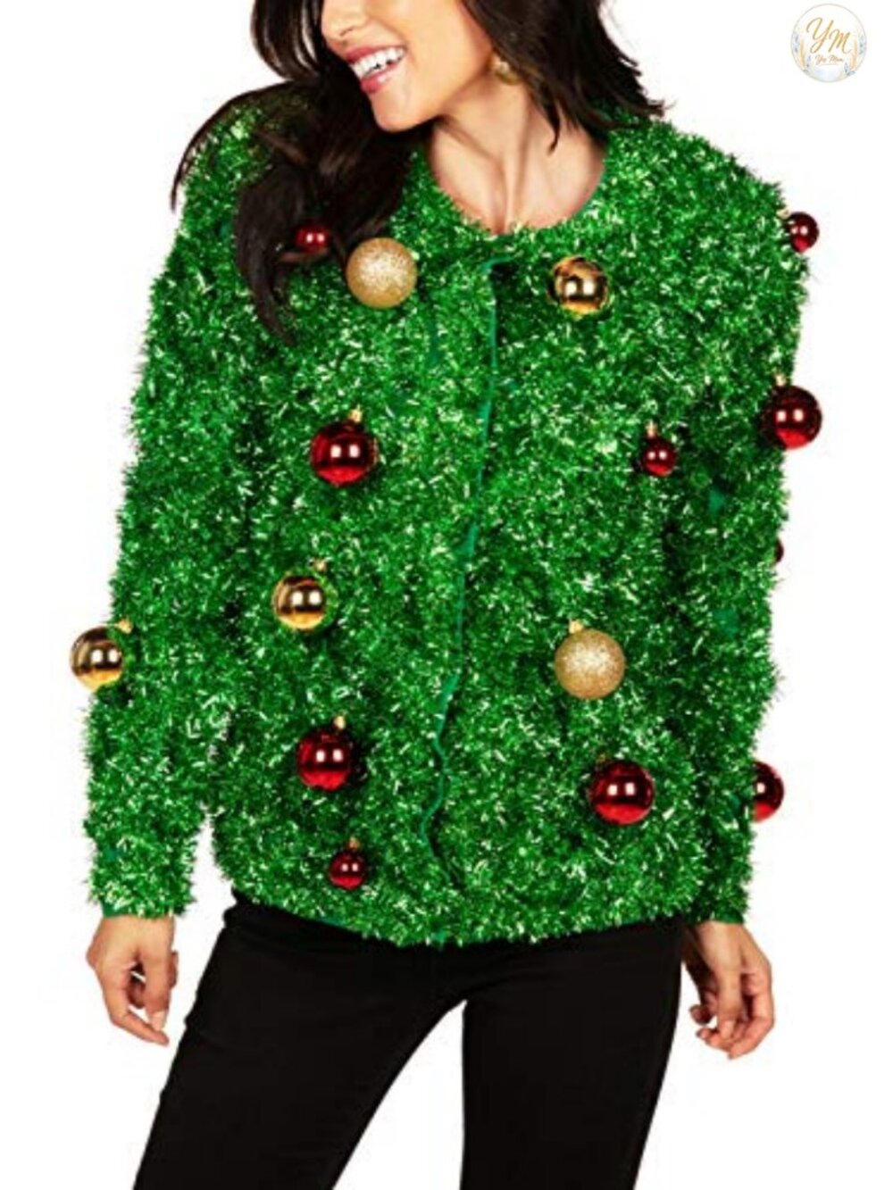 Ugly Christmas Cardigan Sweater Women Funny Patterned V-Neck Button